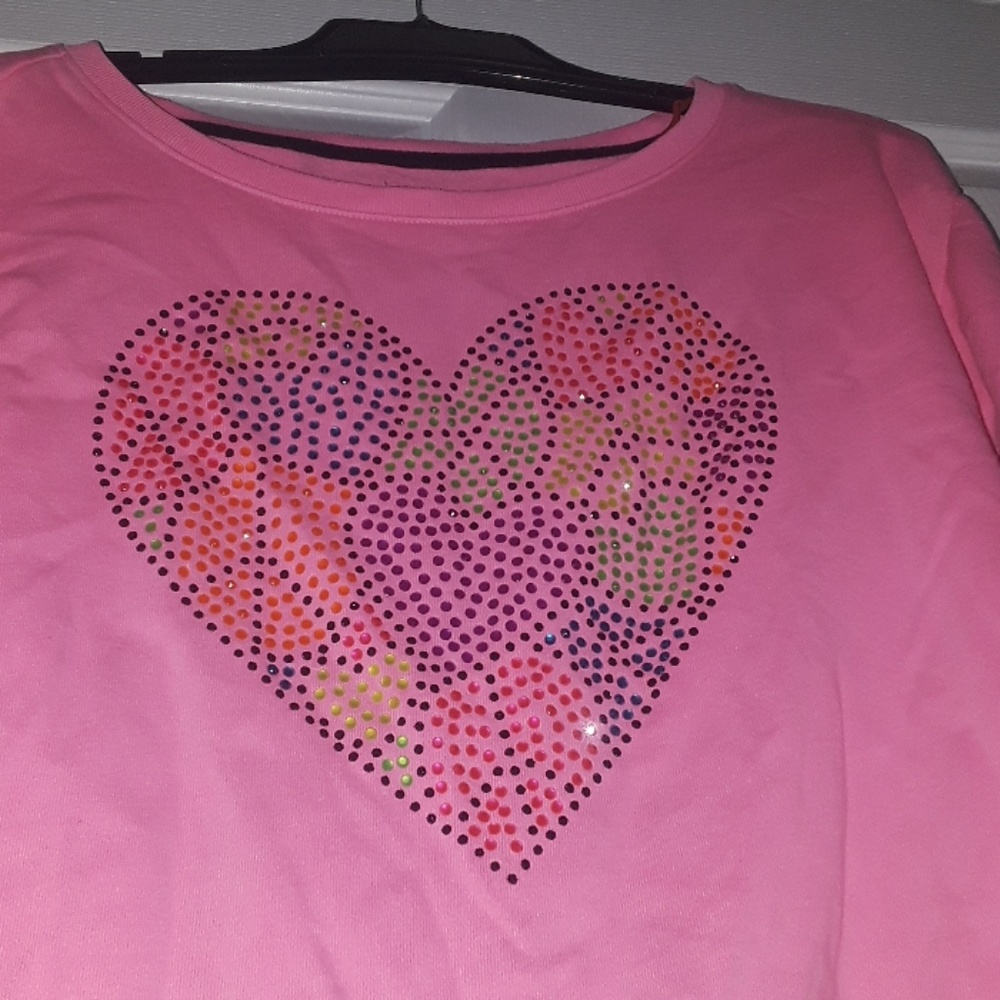 Justice pink heart sweater